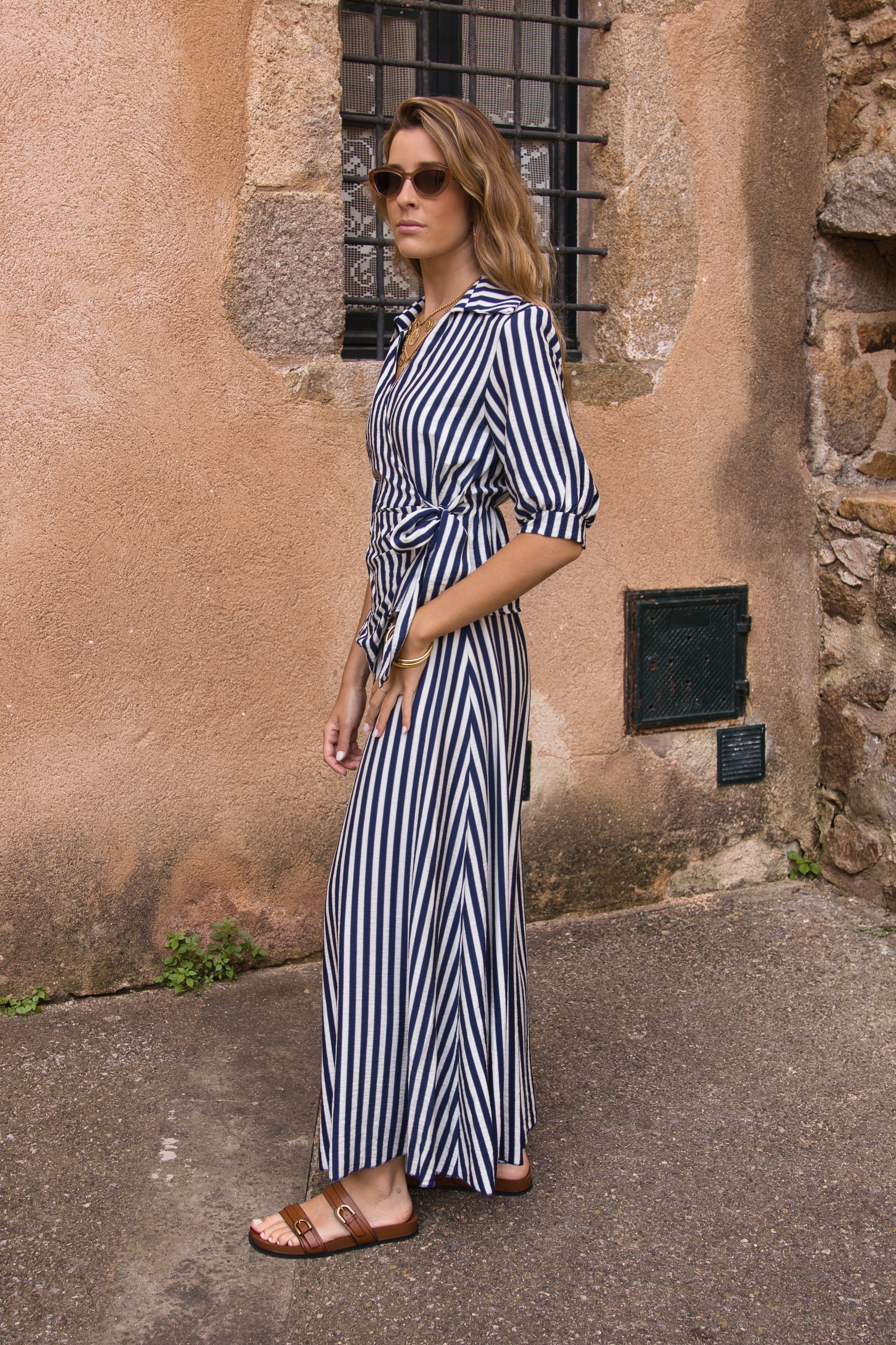 Blusa Cruzada Amalfi Rayas