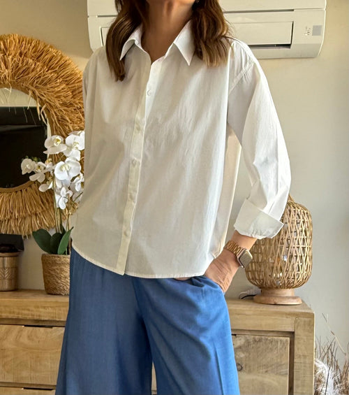 Camisa Blanca Oversize Popelín 100% Algodón