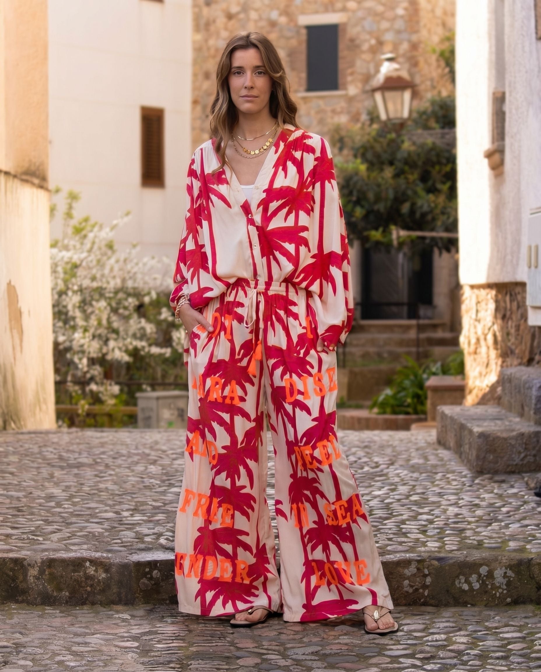 Pantalón Boho Palms Love