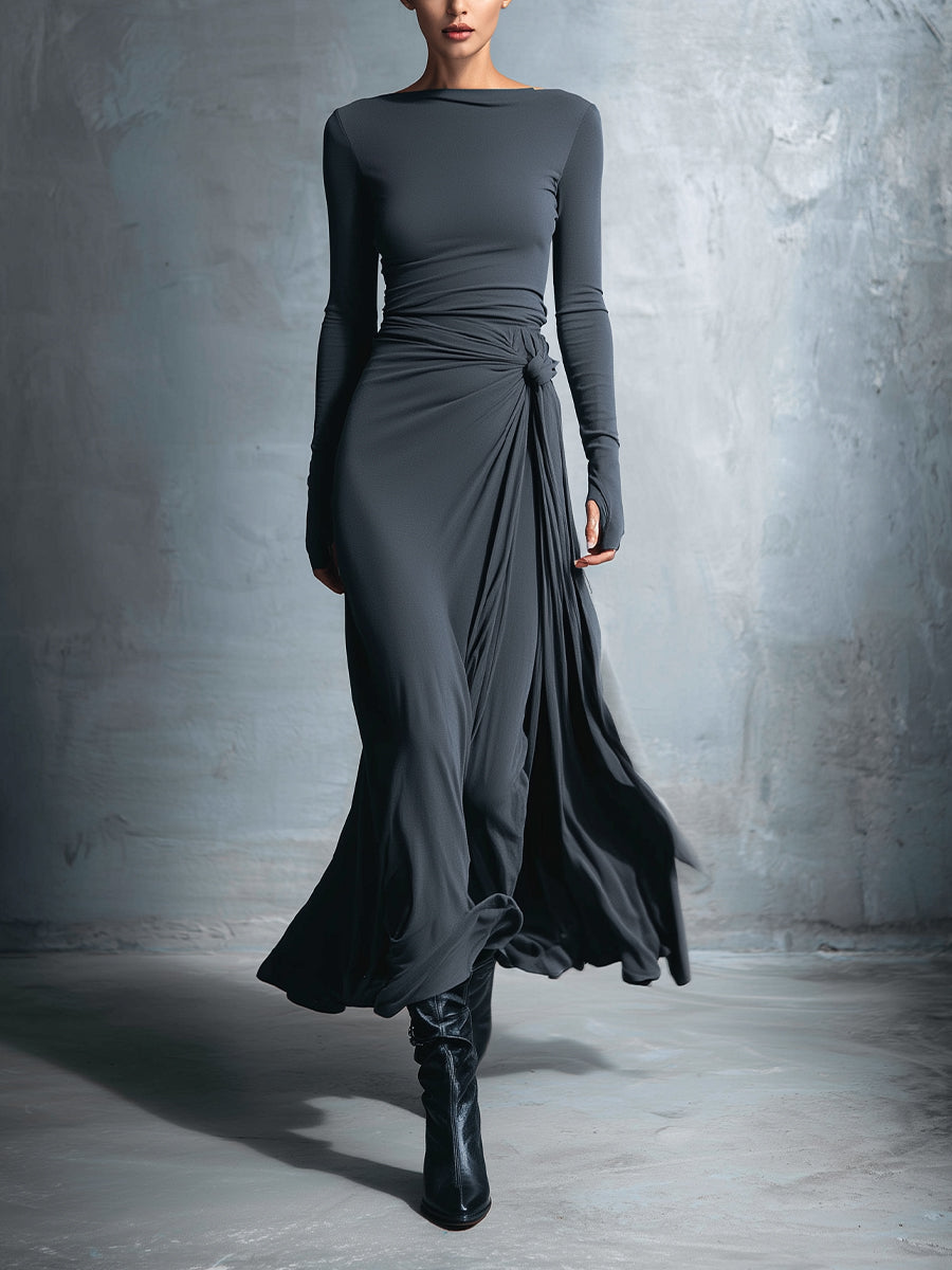 Naiara | Vestido midi con nudo lateral