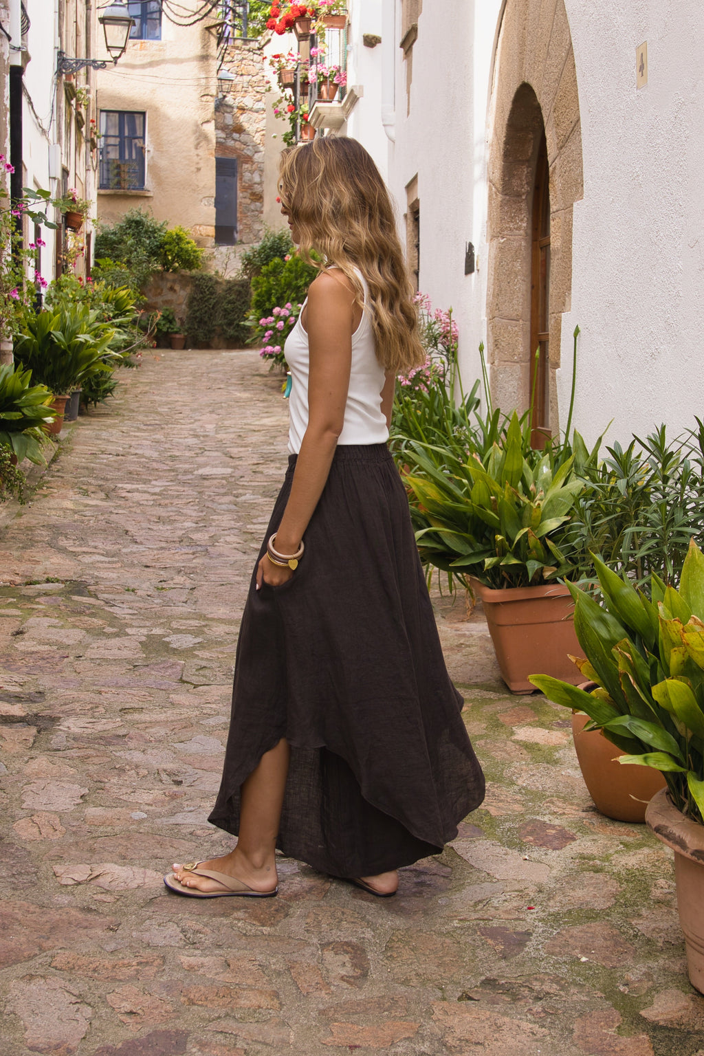 Falda Pantalón Lino Capri