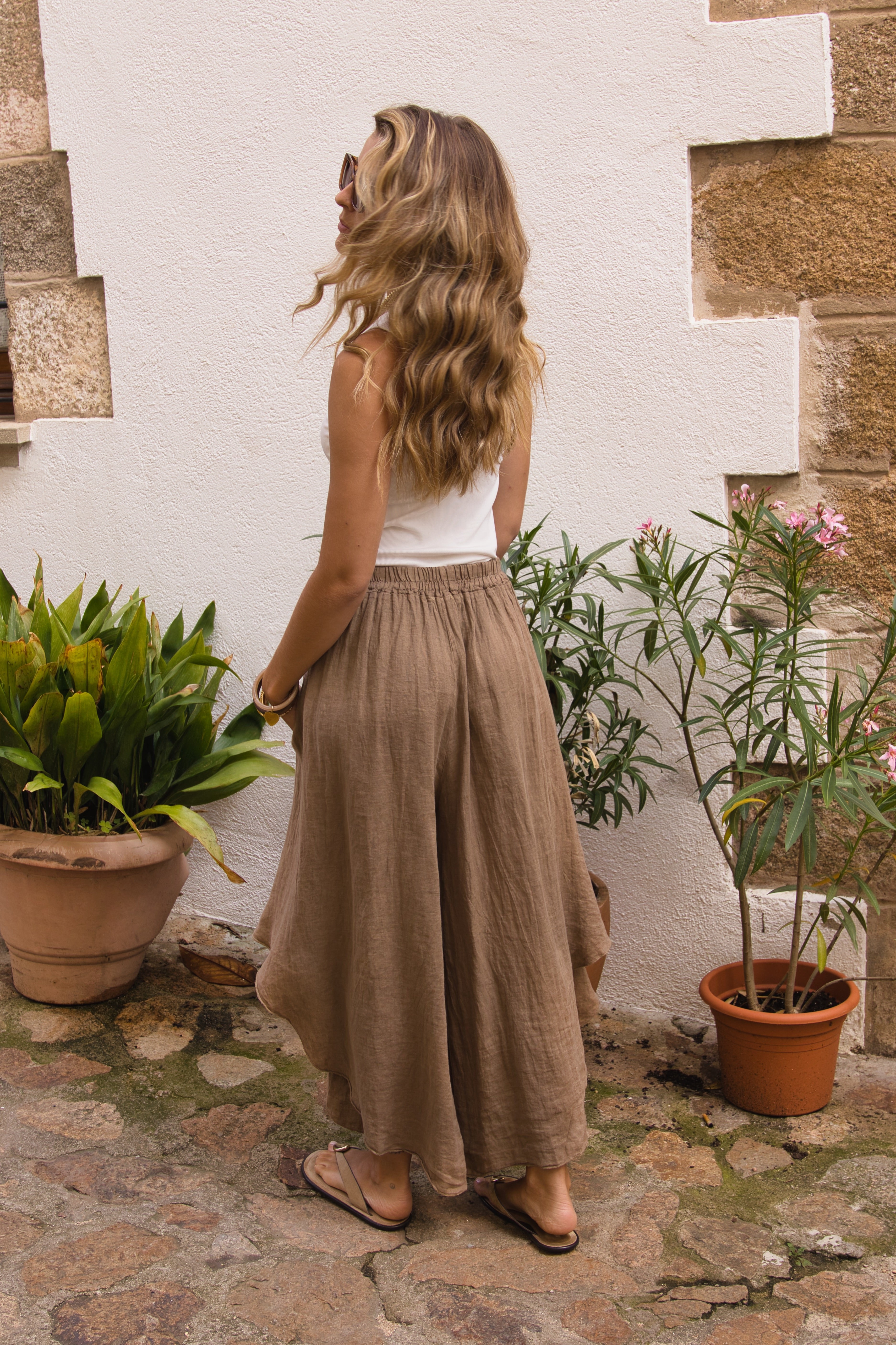 Falda Pantalón Lino Capri
