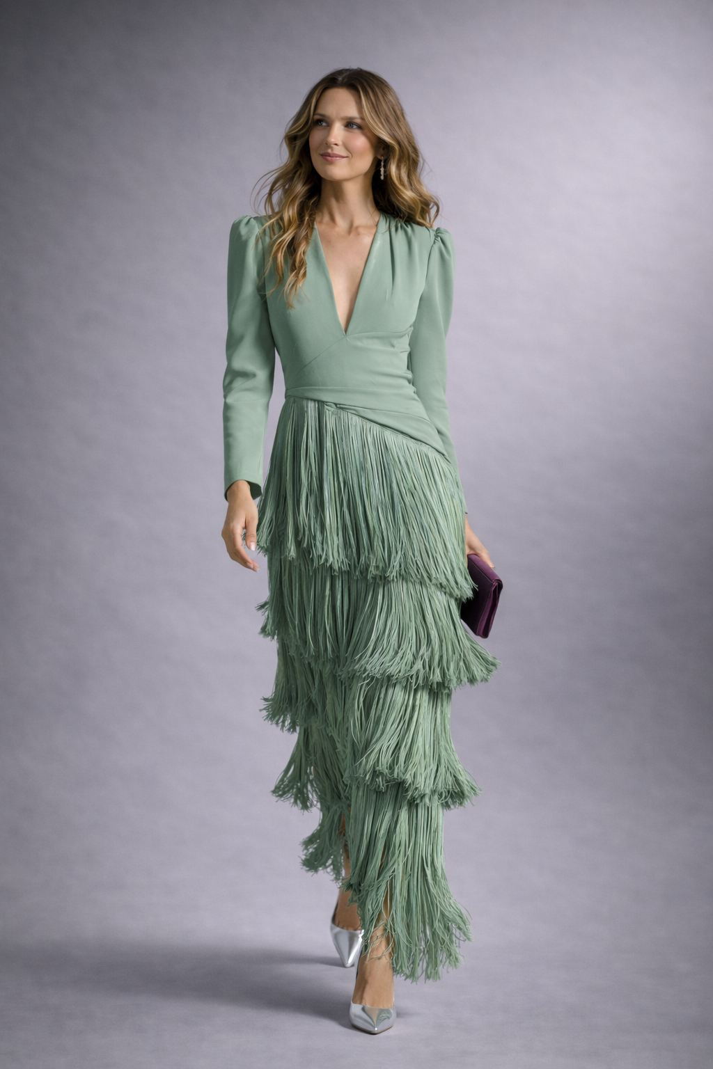 Clara™ | Vestido Midi Elegante con Mangas de Flecos