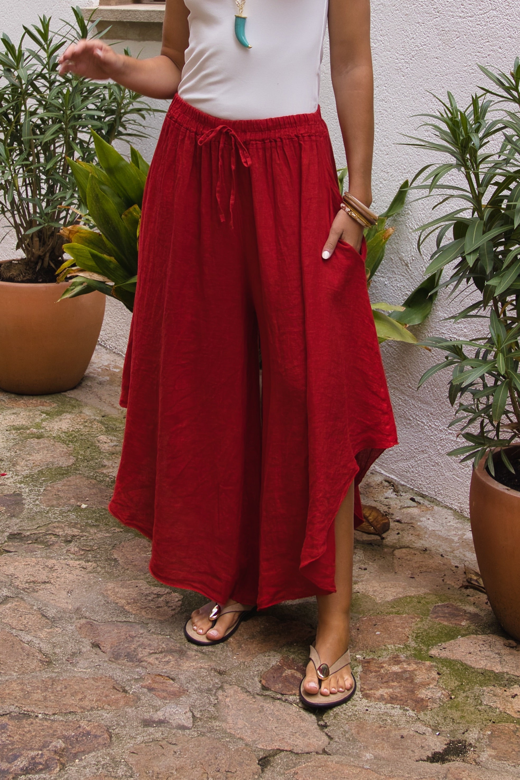 Falda Pantalón Lino Capri
