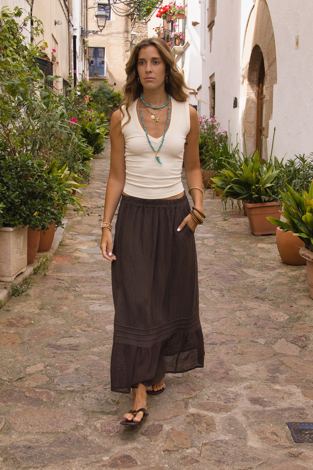 Falda Maxi Lino Boheme