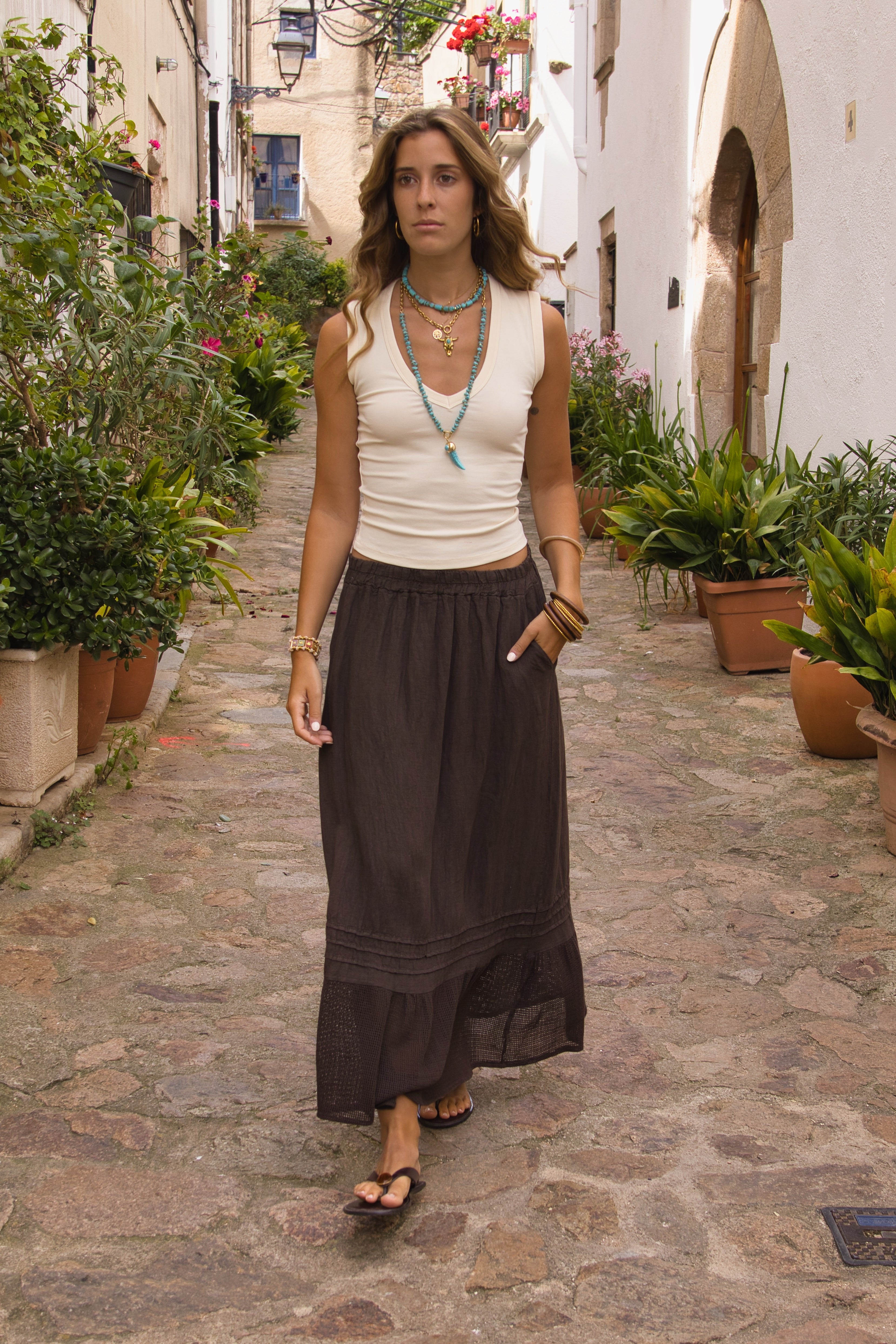 Falda Maxi Lino Boheme