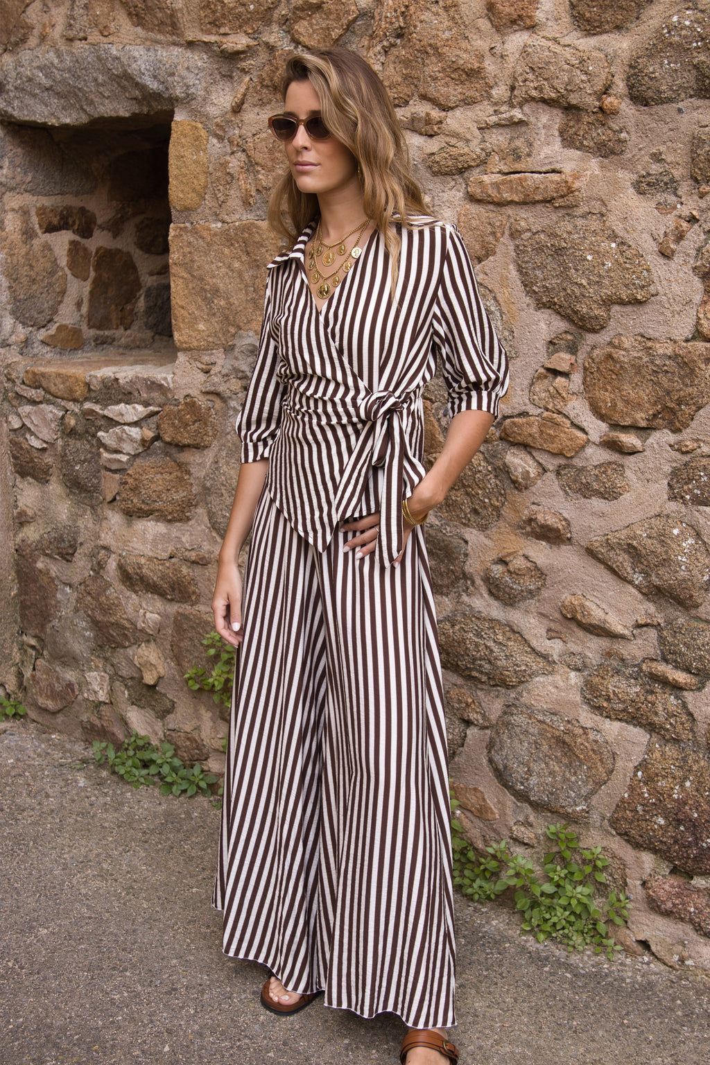 Blusa Cruzada Amalfi Rayas