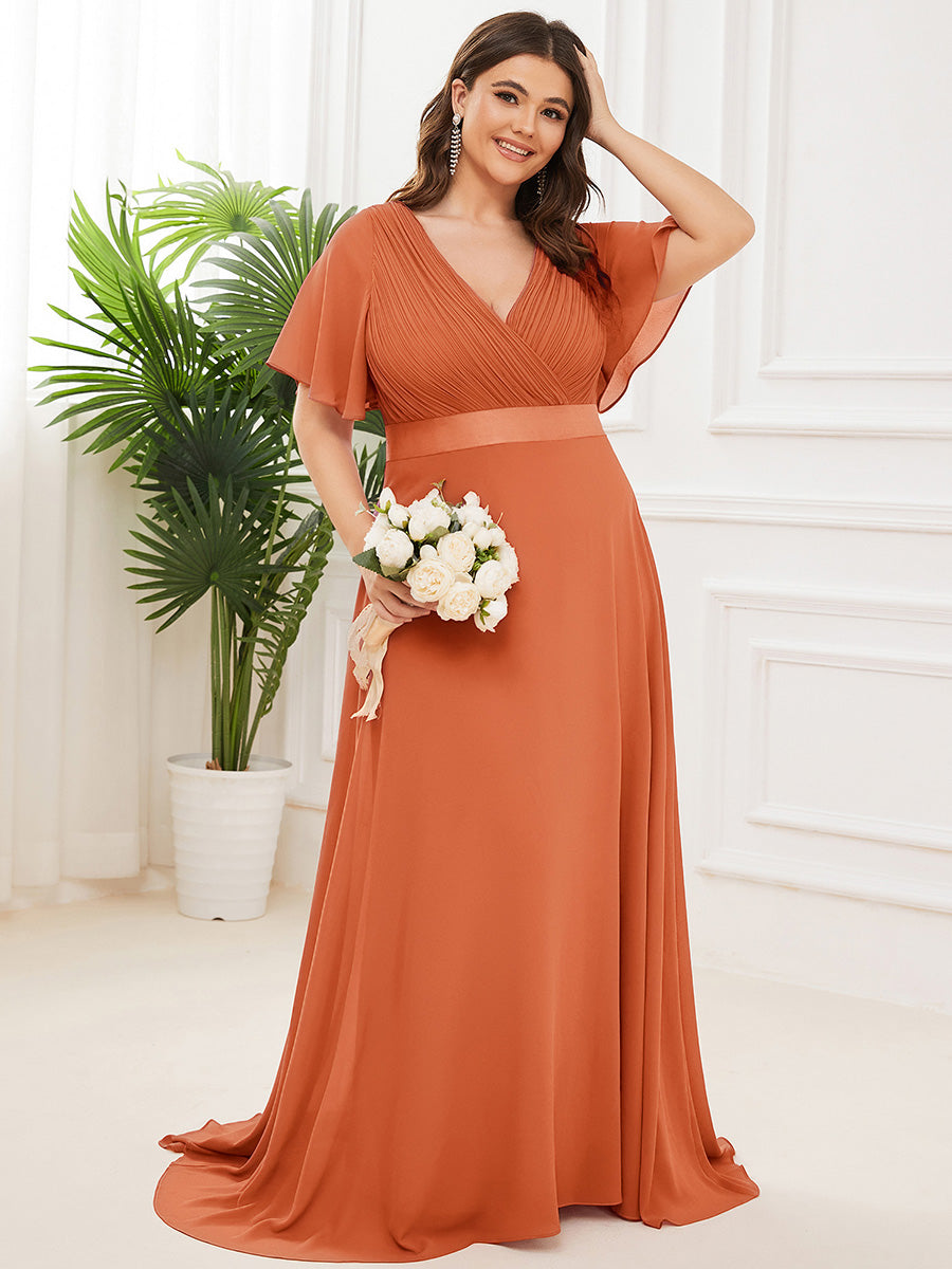 MONICA | Elegantes y vaporosos vestidos de dama de honor de gasa de cintura alta