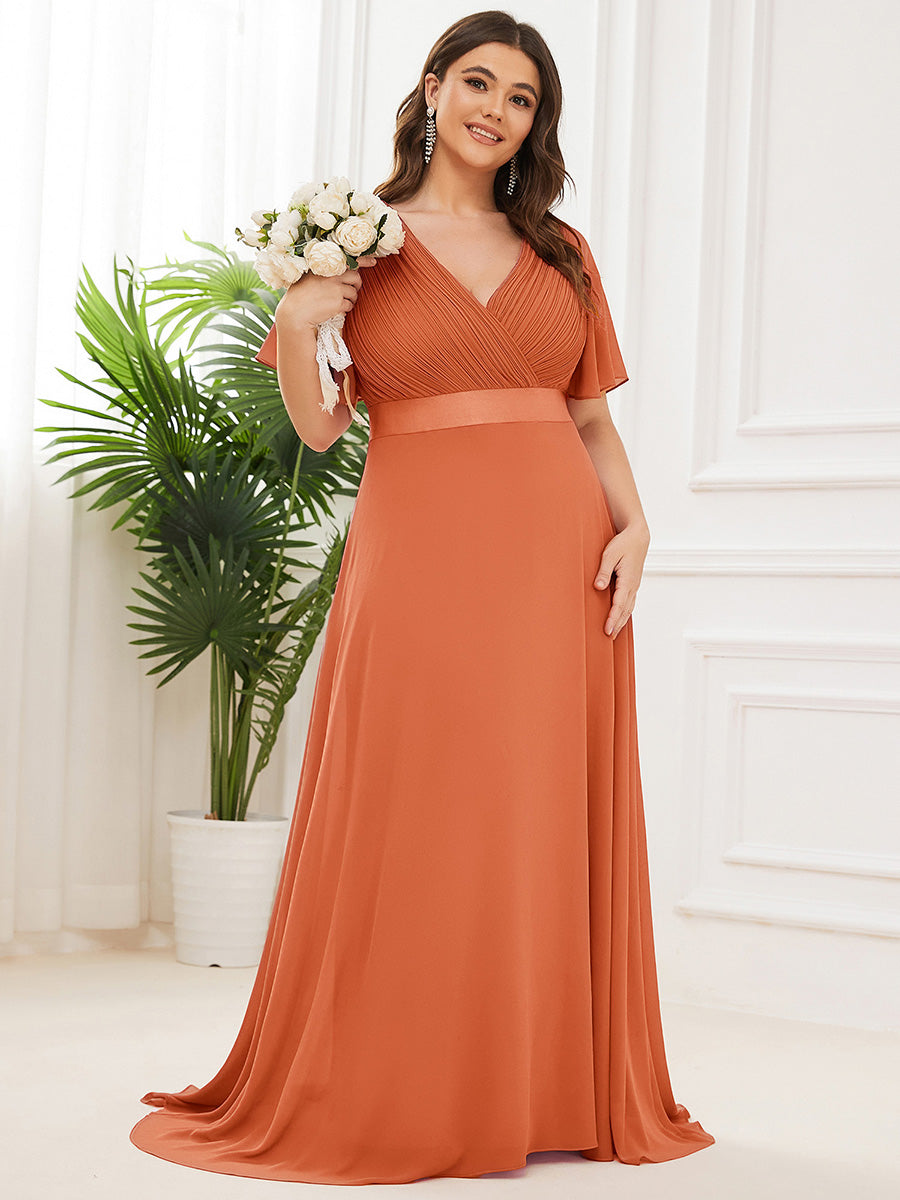 MONICA | Elegantes y vaporosos vestidos de dama de honor de gasa de cintura alta