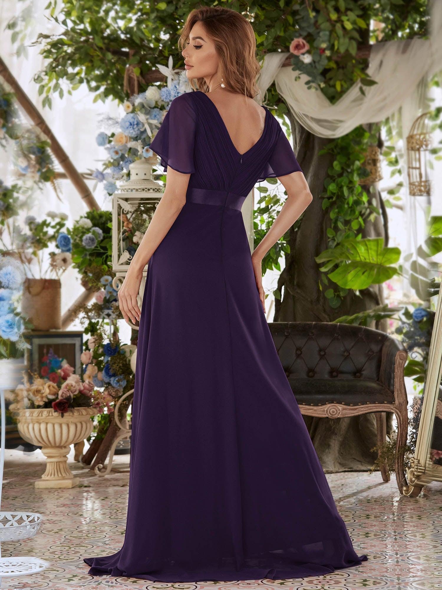 MONICA | Elegantes y vaporosos vestidos de dama de honor de gasa de cintura alta