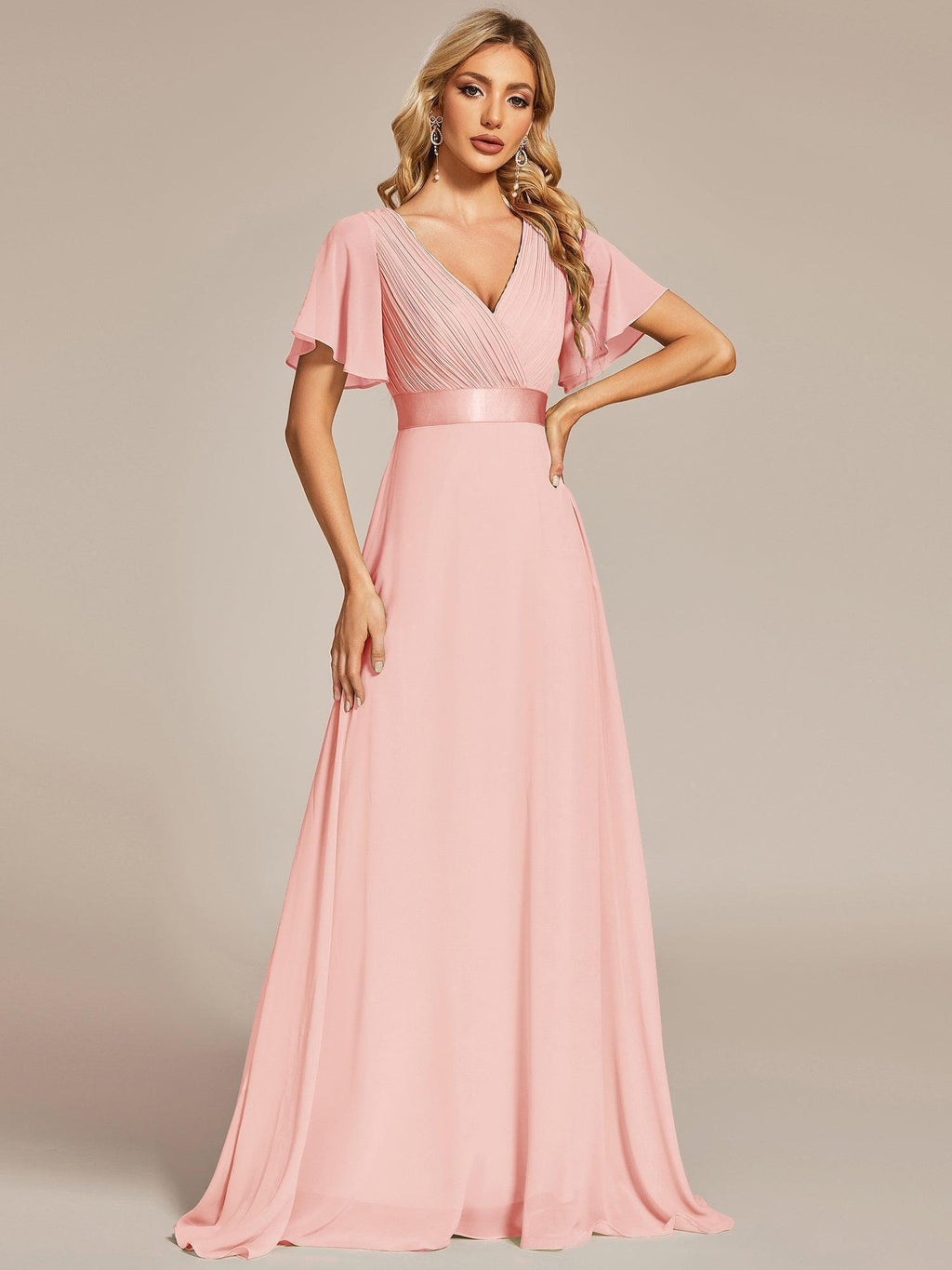 MONICA | Elegantes y vaporosos vestidos de dama de honor de gasa de cintura alta