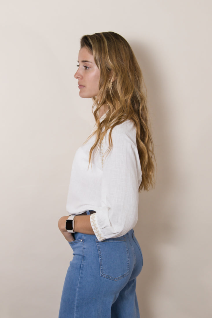 Blusa Bordada Delhi Cream