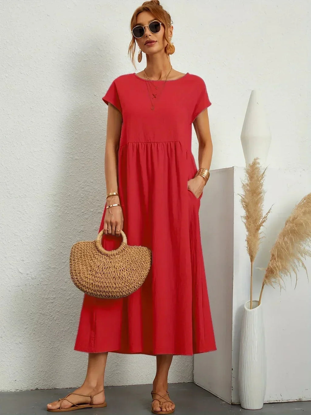 Gabriela — Elegancia Atemporal, Vestido Midi Fluido