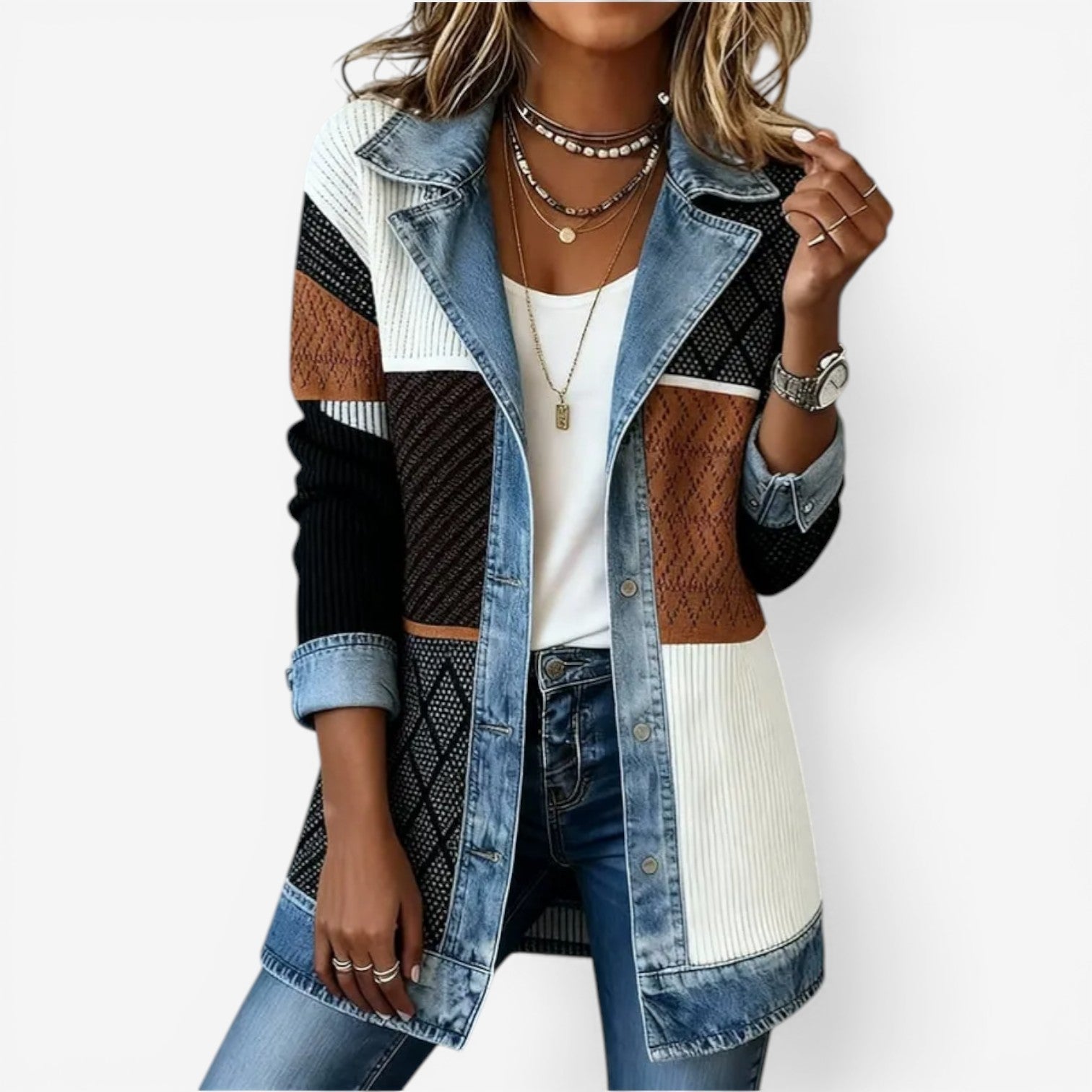 Emilia™ Chaqueta de mezcla de denim