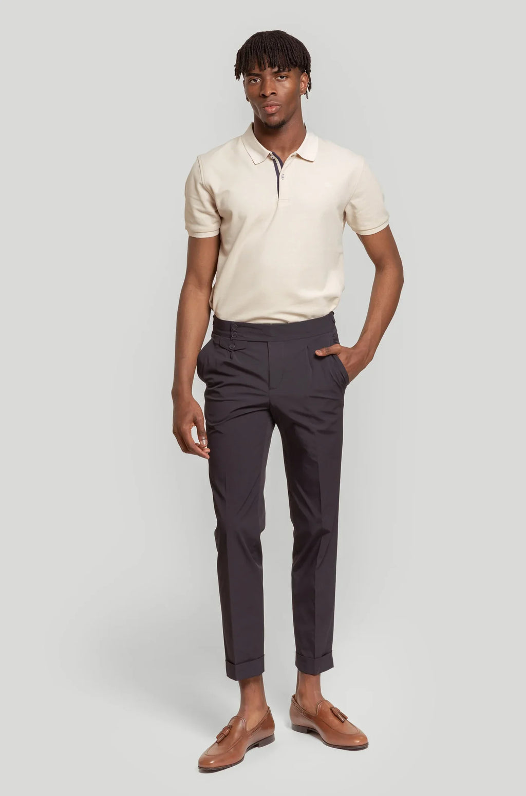 Polo piqué de hombre color Hueso