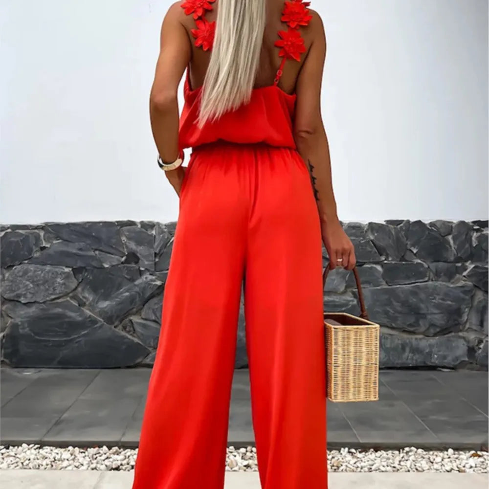Mono con tirantes de primavera-verano para mujer