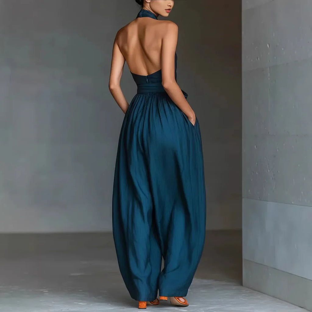 Mono con Cintura definida y Piernas Anchas