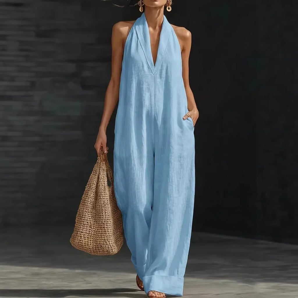 Mono de verano para mujer de cuello cruzado