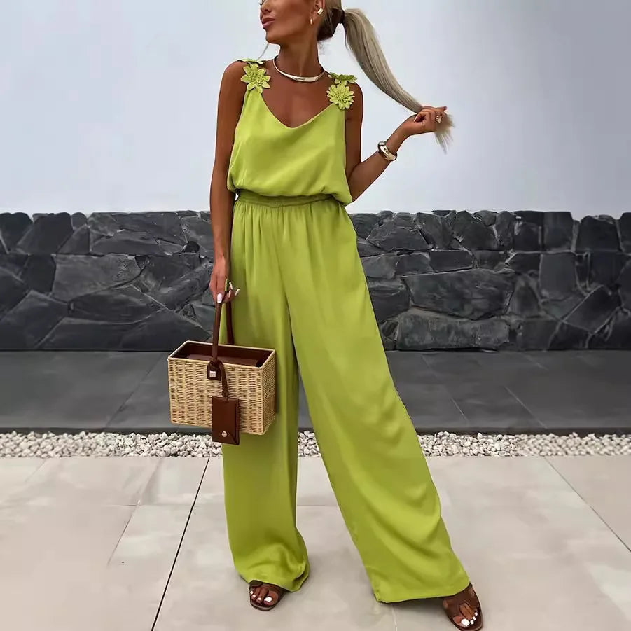 Mono con tirantes de primavera-verano para mujer