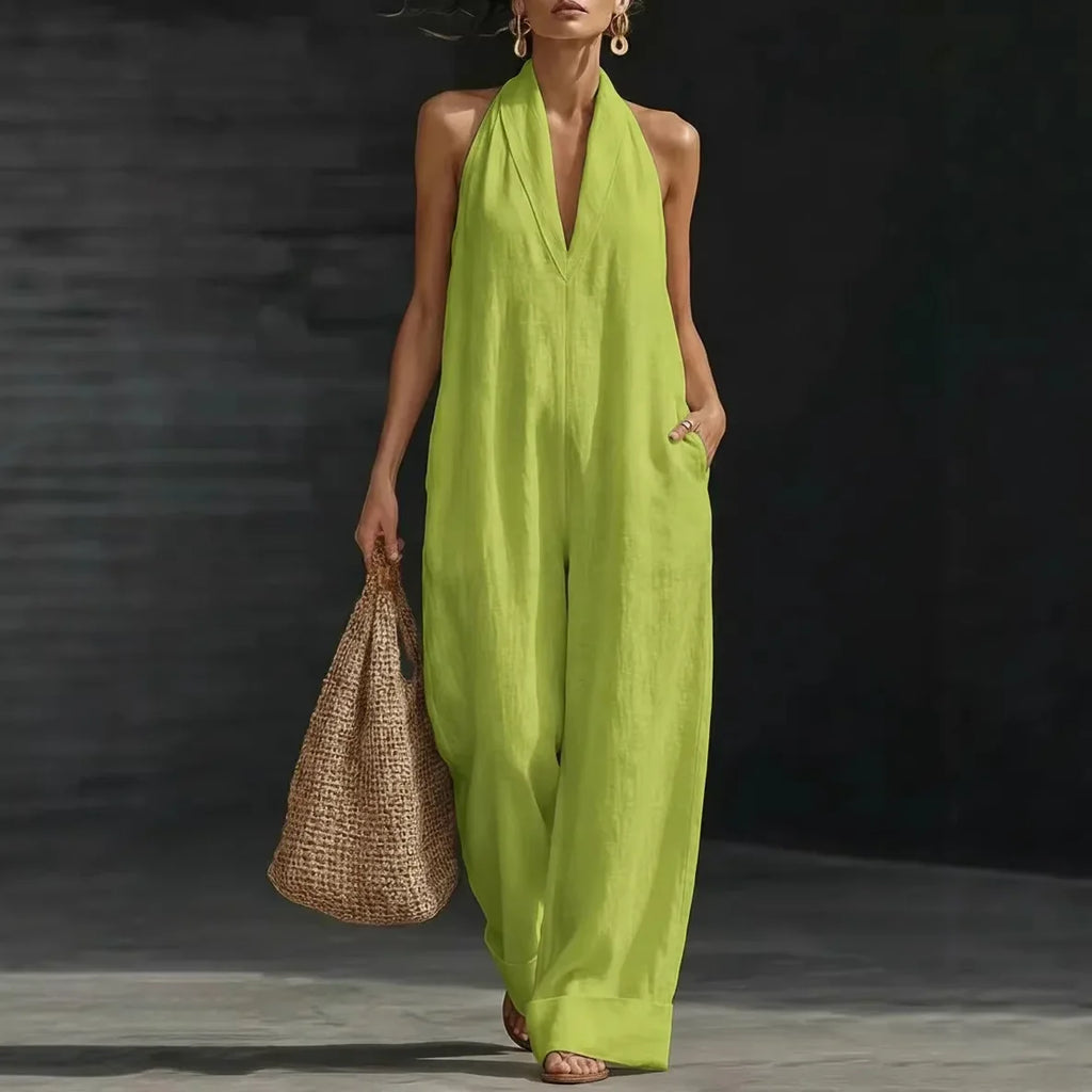 Mono de verano para mujer de cuello cruzado