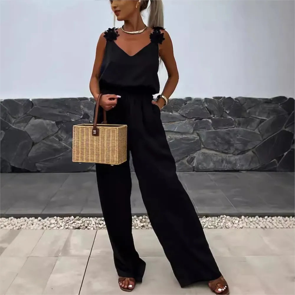 Mono con tirantes de primavera-verano para mujer