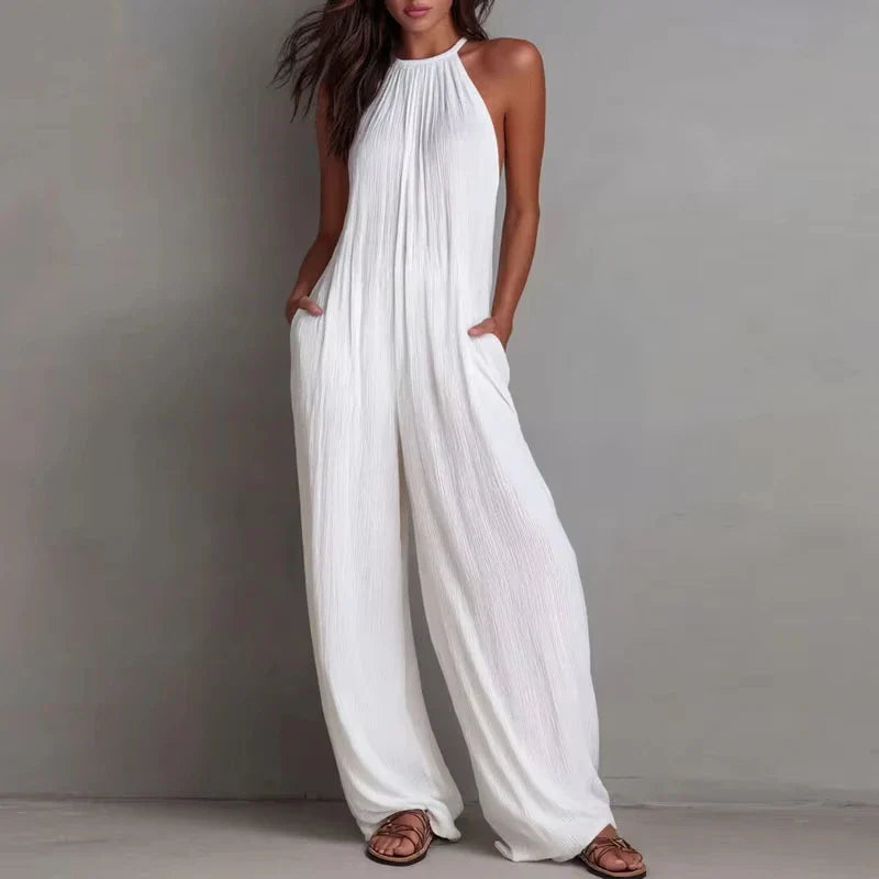 Mono sin mangas con cuello halter para mujer