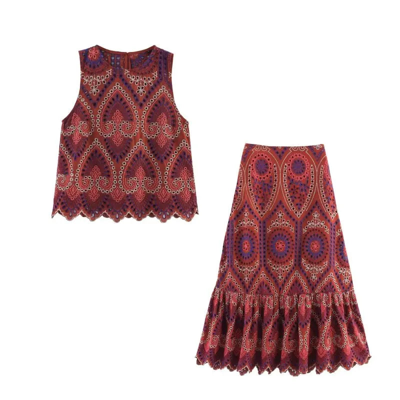 Conjunto de dos Piezas de Mujer Elegante