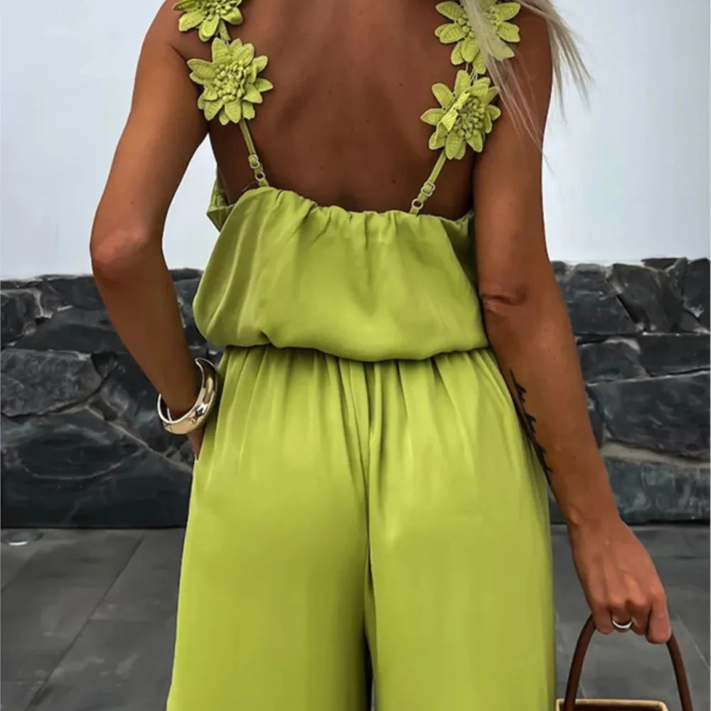 Mono con tirantes de primavera-verano para mujer
