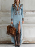 Vestido largo estilo western - Luccia