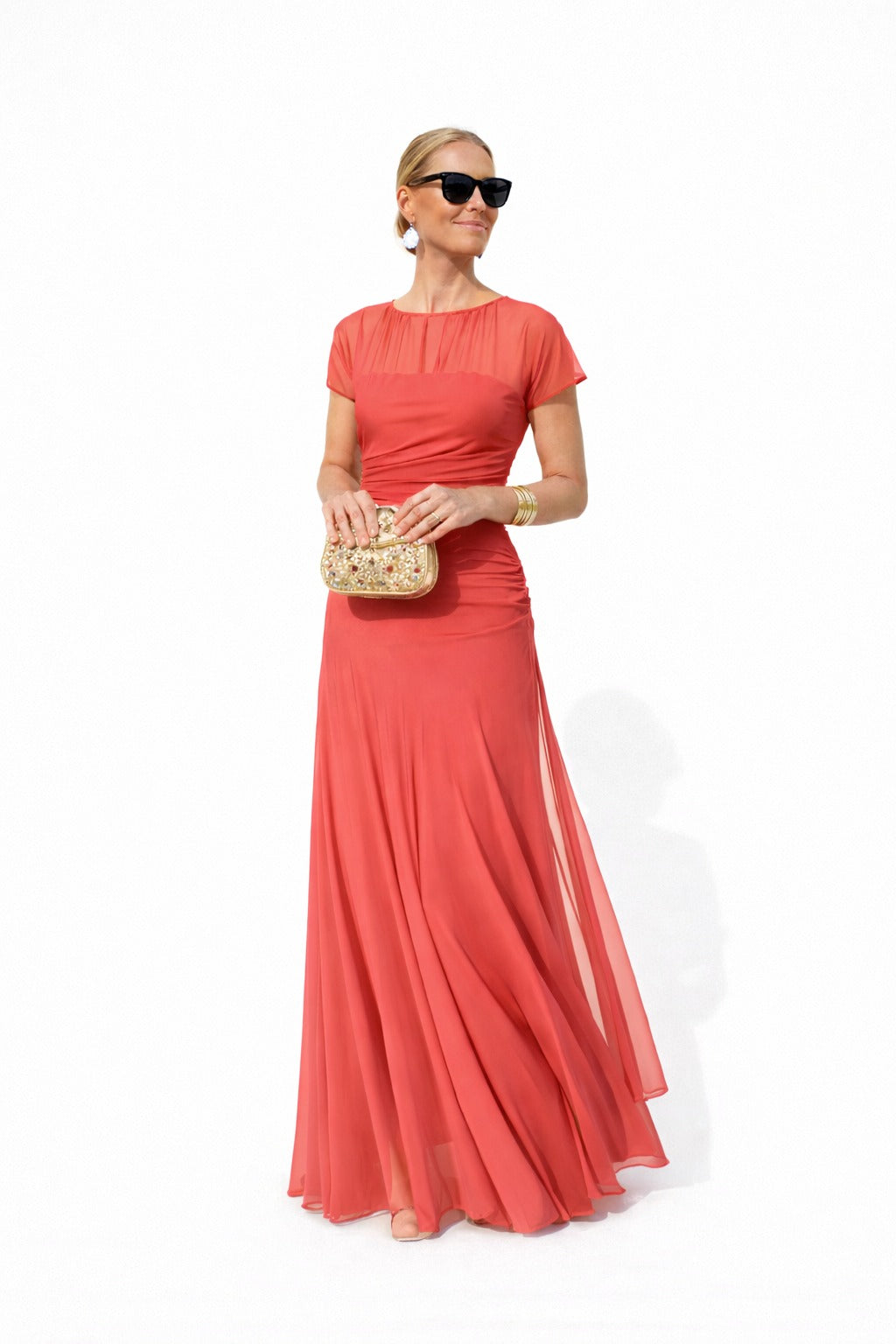 Vestido de verano con cuello redondo para mujer