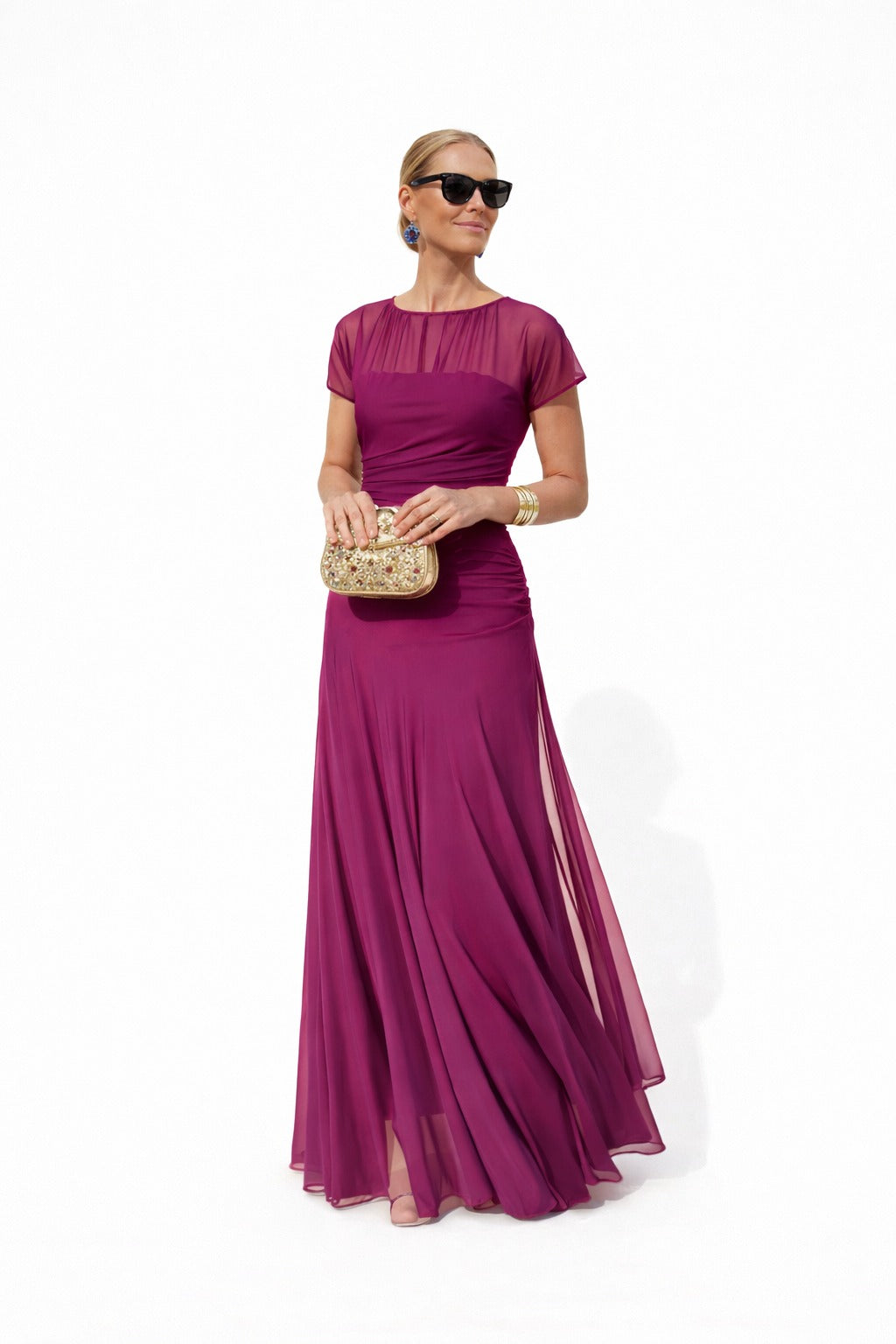 Vestido de verano con cuello redondo para mujer