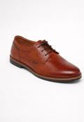 Scarpa da uomo con allacci a cordone in pelle marrone