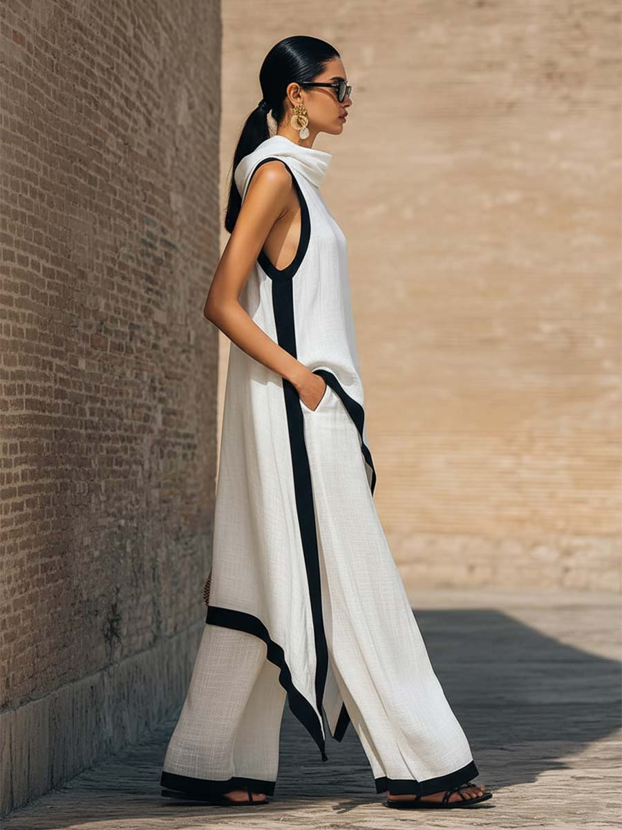 Conjunto de dos piezas, elegante y con un corte artístico