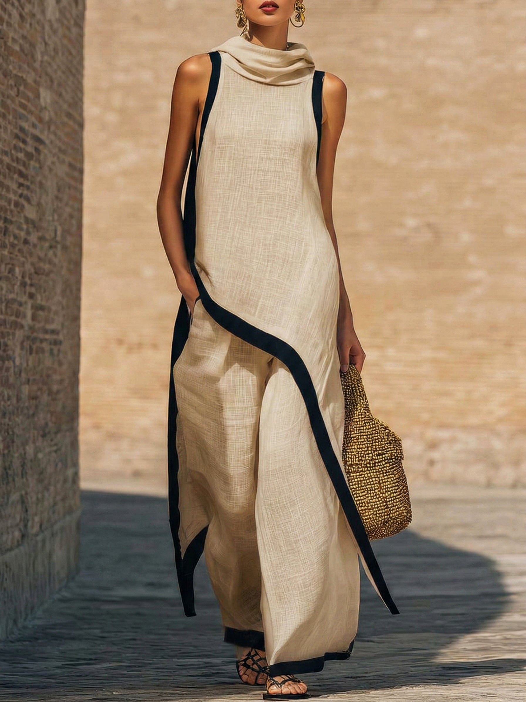 Conjunto de dos piezas, elegante y con un corte artístico