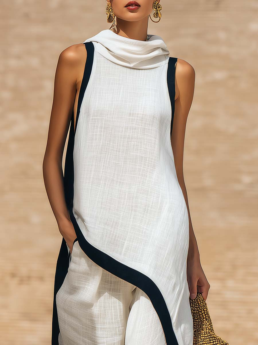 Conjunto de dos piezas, elegante y con un corte artístico