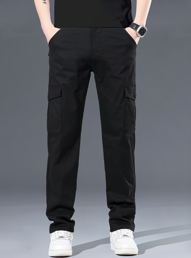 Pantalones cargo de pierna recta para hombre
