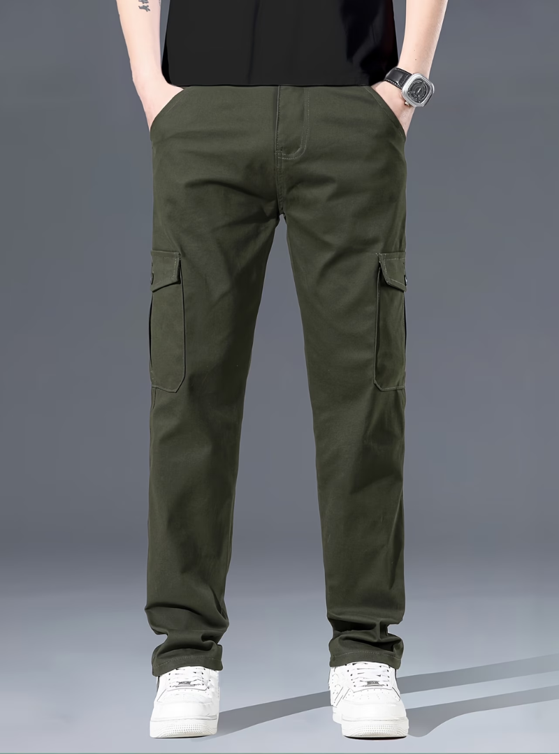 Pantalones cargo de pierna recta para hombre