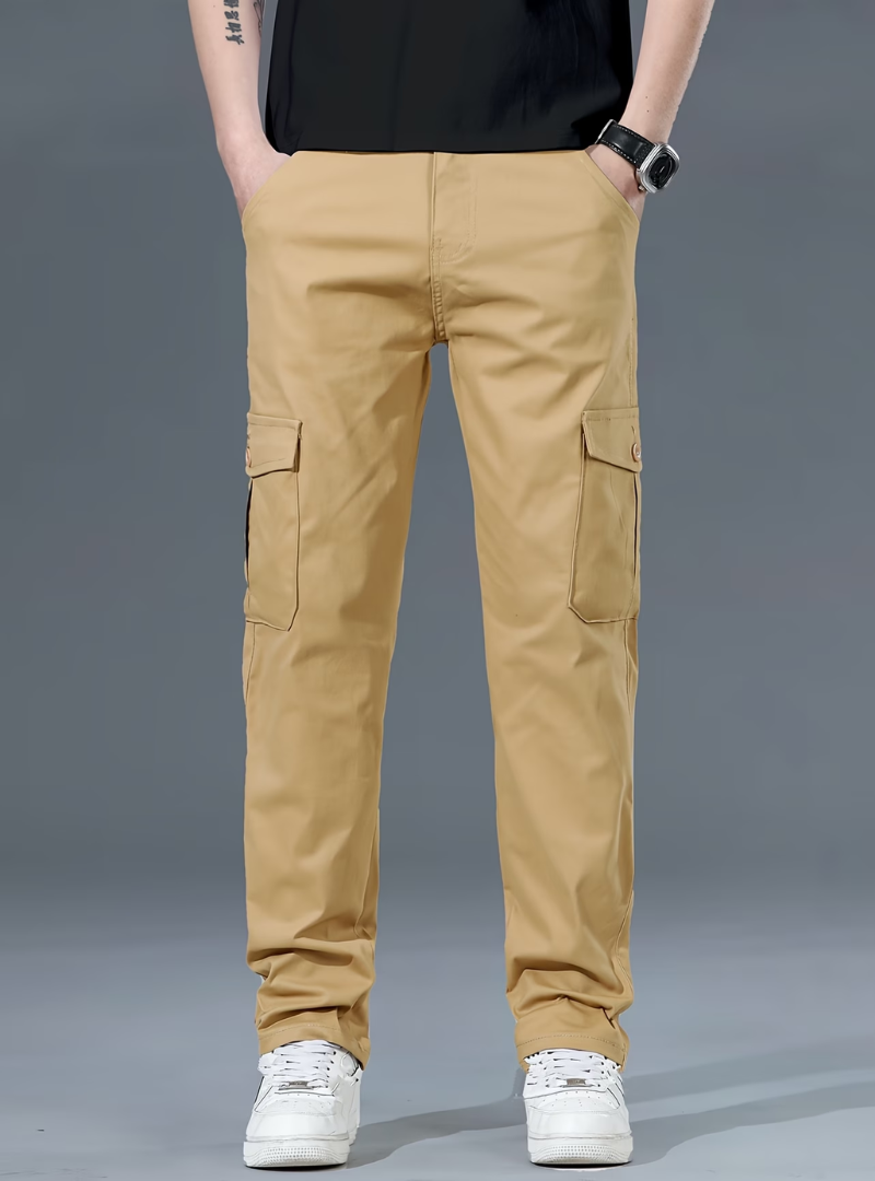 Pantalones cargo de pierna recta para hombre