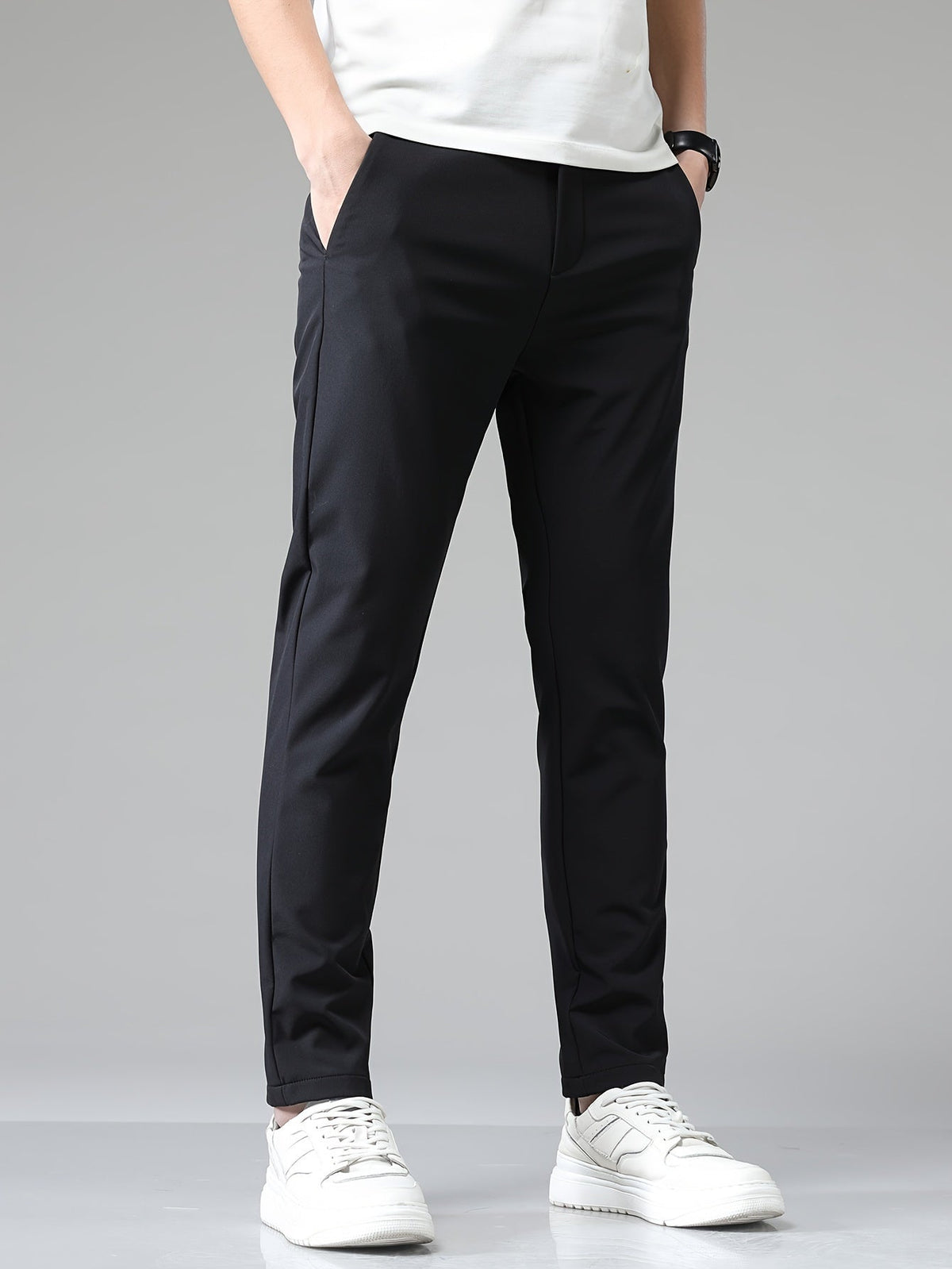 Pantalones rectos de hombre con cintura elástica