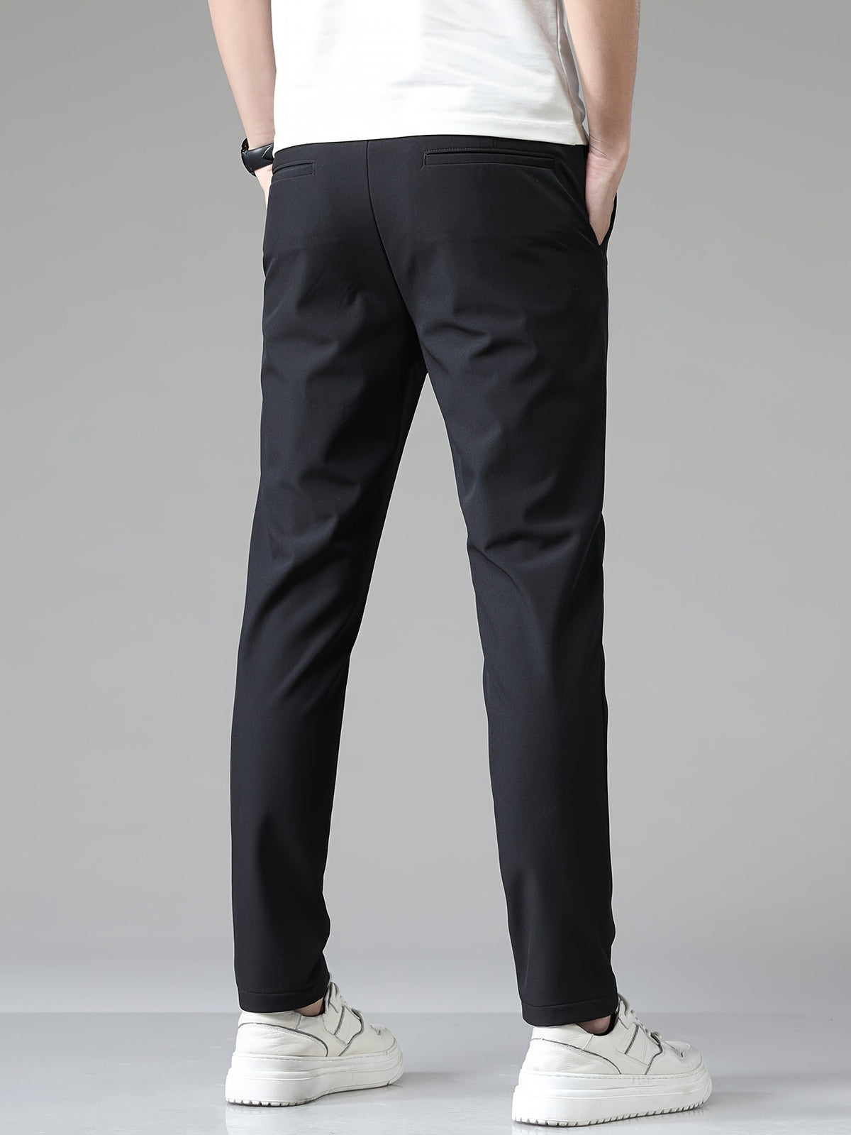 Pantalones rectos de hombre con cintura elástica