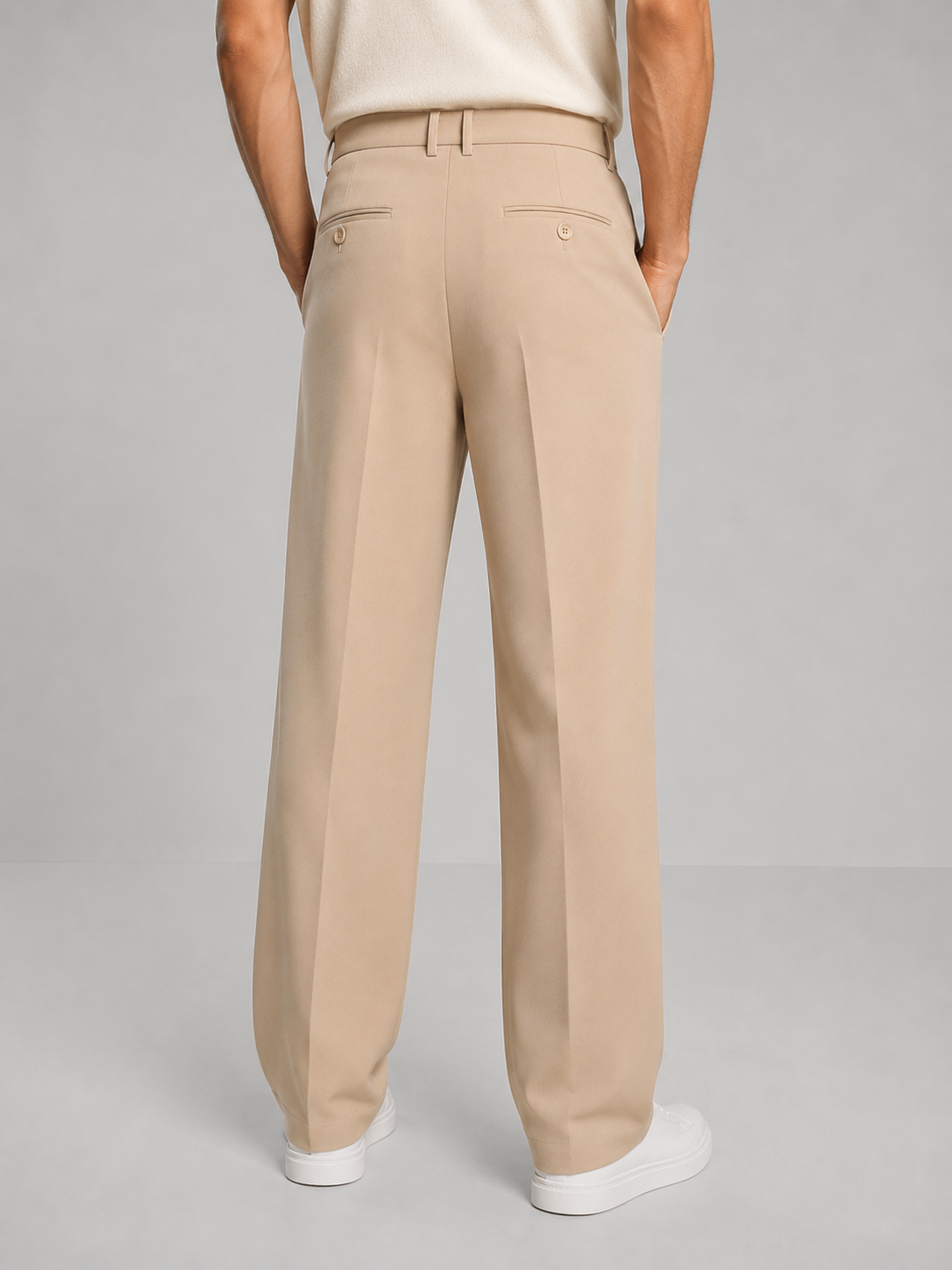 Pantalones rectos plisados para hombre