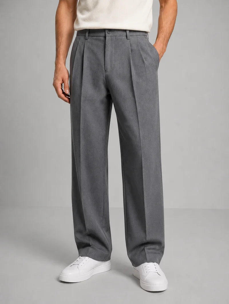 Pantalones rectos plisados para hombre
