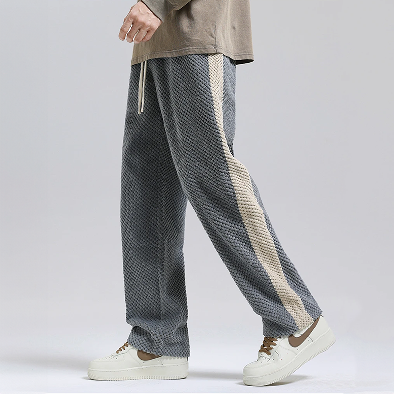Pantalones de hombre con cordón ajustable y textura