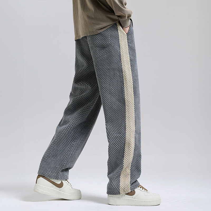 Pantalones de hombre con cordón ajustable y textura
