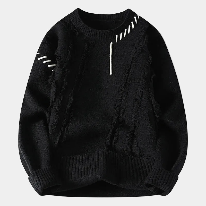 Jersey de cuello redondo texturizado para hombre.