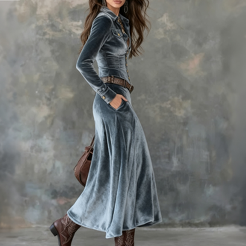 Vena™ | Vestido maxi fluido moderno